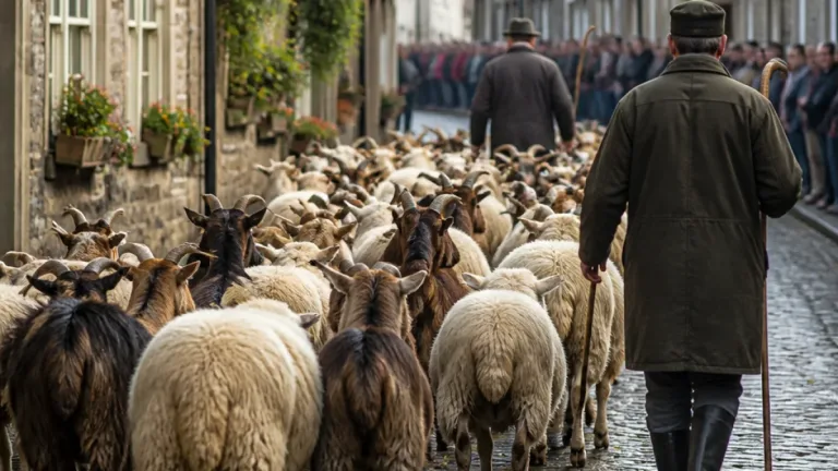 1,410 sheep and goats parade through Madrid as transhumance route is rerouted to avoid protest camp